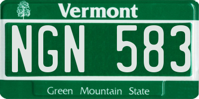 VT license plate NGN583