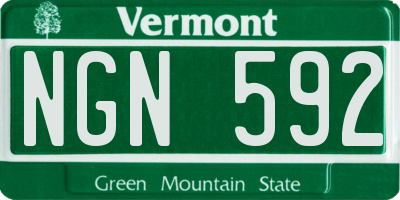 VT license plate NGN592