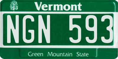 VT license plate NGN593