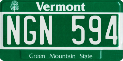 VT license plate NGN594