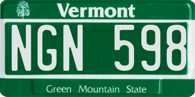 VT license plate NGN598