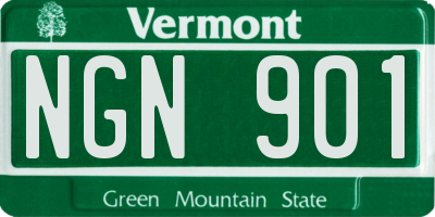 VT license plate NGN901