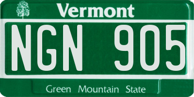 VT license plate NGN905