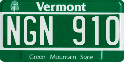 VT license plate NGN910