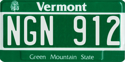VT license plate NGN912
