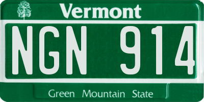 VT license plate NGN914