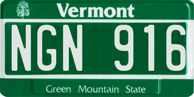 VT license plate NGN916