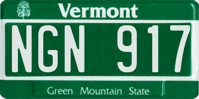 VT license plate NGN917