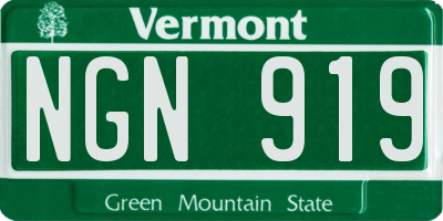VT license plate NGN919