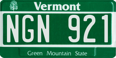 VT license plate NGN921
