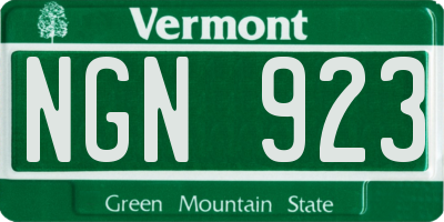 VT license plate NGN923