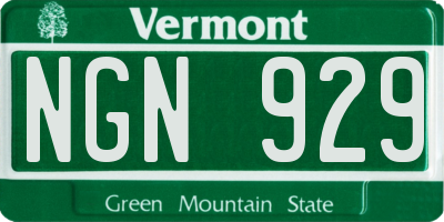VT license plate NGN929