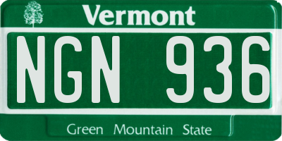 VT license plate NGN936