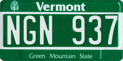 VT license plate NGN937