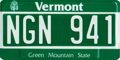 VT license plate NGN941