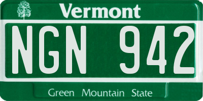 VT license plate NGN942