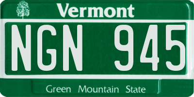 VT license plate NGN945