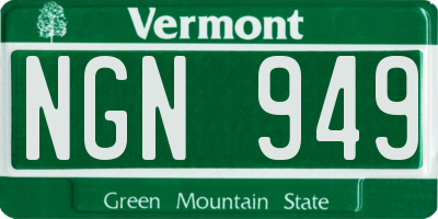 VT license plate NGN949