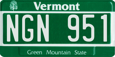 VT license plate NGN951
