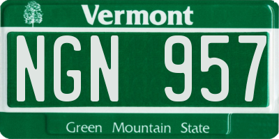 VT license plate NGN957
