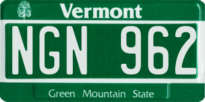 VT license plate NGN962