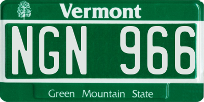 VT license plate NGN966