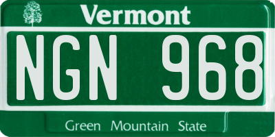 VT license plate NGN968