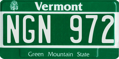 VT license plate NGN972