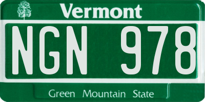 VT license plate NGN978