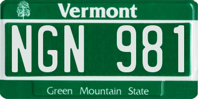 VT license plate NGN981