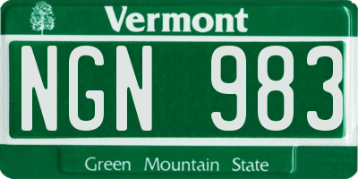 VT license plate NGN983