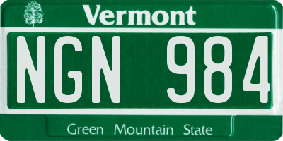 VT license plate NGN984