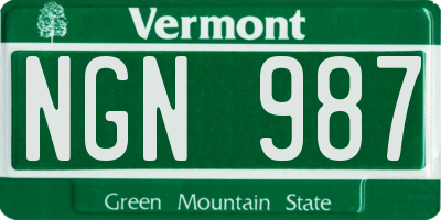 VT license plate NGN987