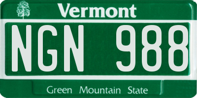 VT license plate NGN988