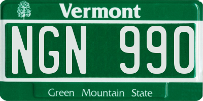 VT license plate NGN990