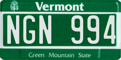 VT license plate NGN994