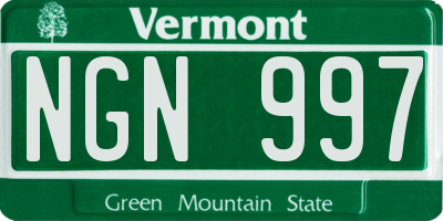 VT license plate NGN997