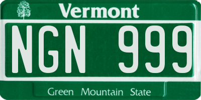VT license plate NGN999