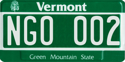 VT license plate NGO002