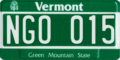 VT license plate NGO015
