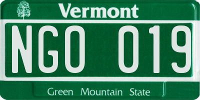 VT license plate NGO019