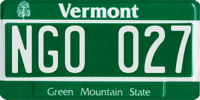 VT license plate NGO027