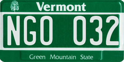VT license plate NGO032