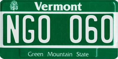 VT license plate NGO060
