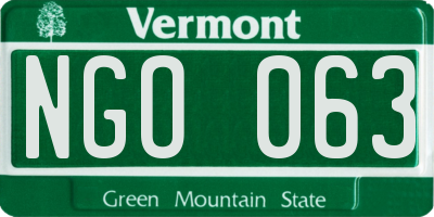 VT license plate NGO063