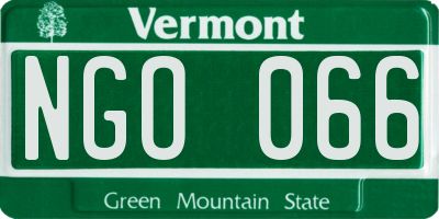 VT license plate NGO066