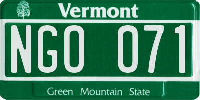 VT license plate NGO071