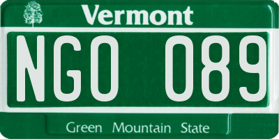 VT license plate NGO089