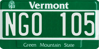 VT license plate NGO105
