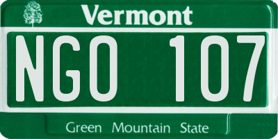 VT license plate NGO107